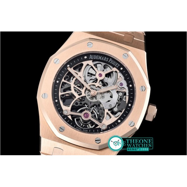 Audemars Piguet - Royal Oak Skeletonal Tourbillon RG/RG Black Manual Wind