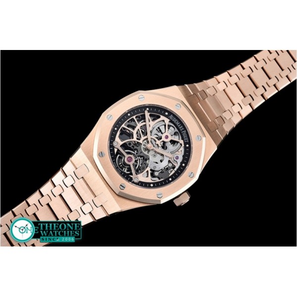 Audemars Piguet - Royal Oak Skeletonal Tourbillon RG/RG Black Manual Wind