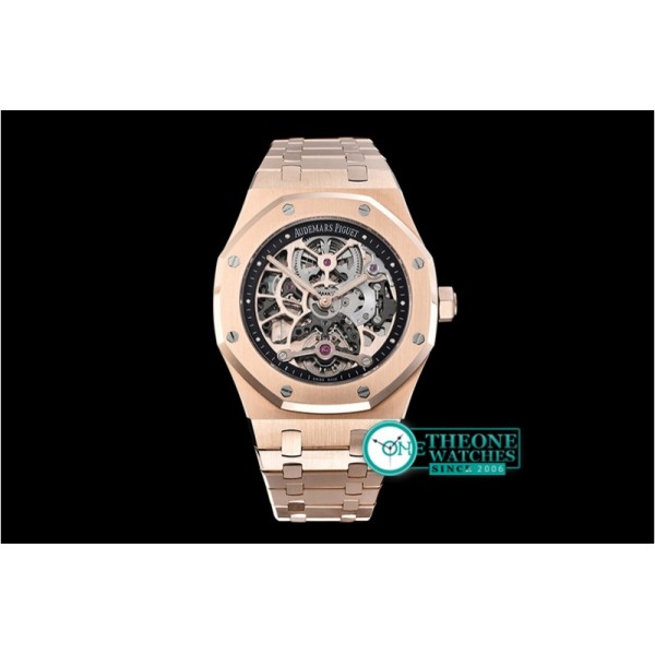 Audemars Piguet - Royal Oak Skeletonal Tourbillon RG/RG Black Manual Wind