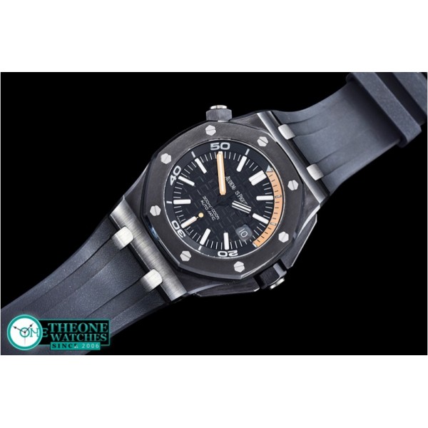 Audemars Piguet - Royal Oak Diver Ceramic CER/RU Blk/Org BP SP MY9015 Mod