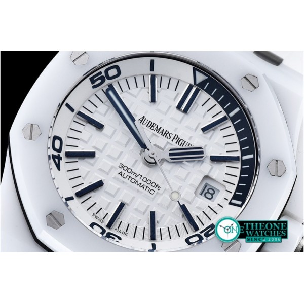 Audemars Piguet - Royal Oak Diver 15707 Wht CER/RU White BP SP MY9015 Mod