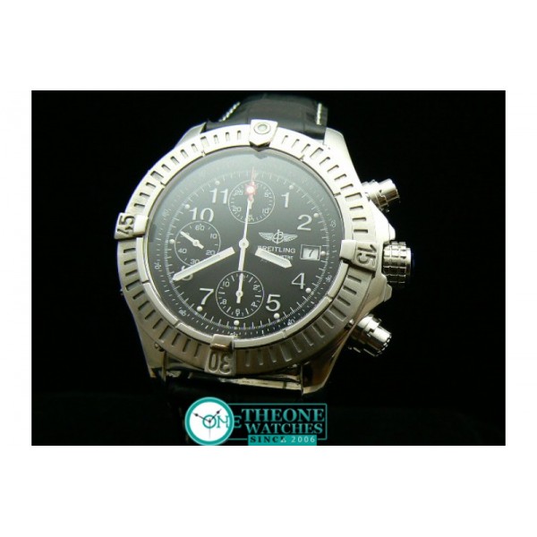 BREITLING AVENGER LEATHER BLACK DIAL WORKING CHRONOS