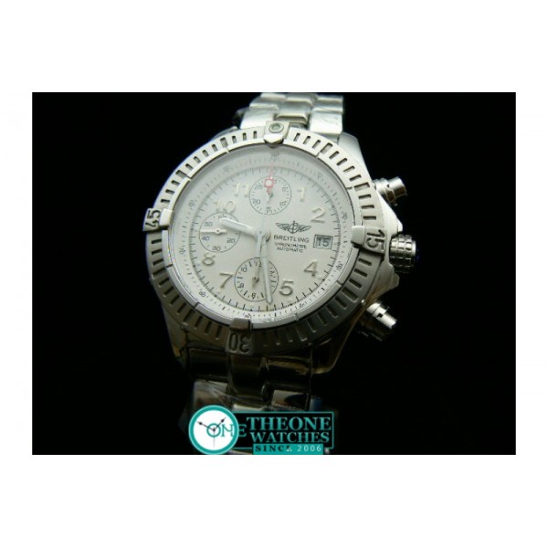 BREITLING AVENGER SS WHITE NUMBER DIAL WORKING CHRONOS