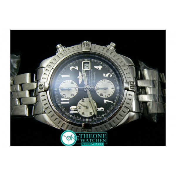 BREITLING CHRONOMAT EVOLUTION SS BLACK-NUMBER ASIA 7750 CHRONOS