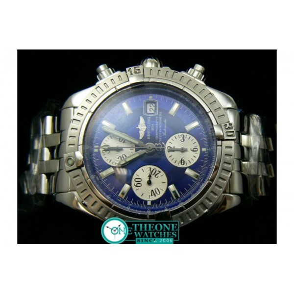 BREITLING CHRONOMAT EVOLUTION SS BLUE ASIA 7750 CHRONOS