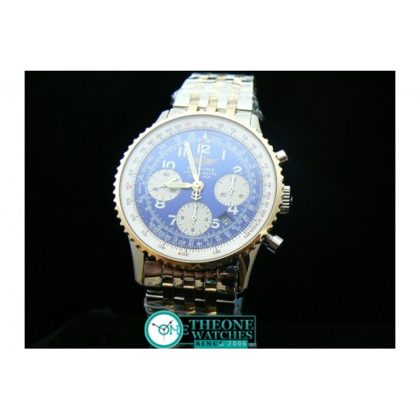 BREITLING NAVITIMER 2 TONE BLUE DIAL NUMBER CHRONOS 28800BPH