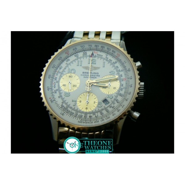 BREITLING NAVITIMER 2 TONE WHITE DIAL NUMBER CHRONOS 28800BPH