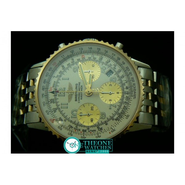 BREITLING NAVITIMER 2 TONE WHITE DIAL NUMBER CHRONOS 28800BPH