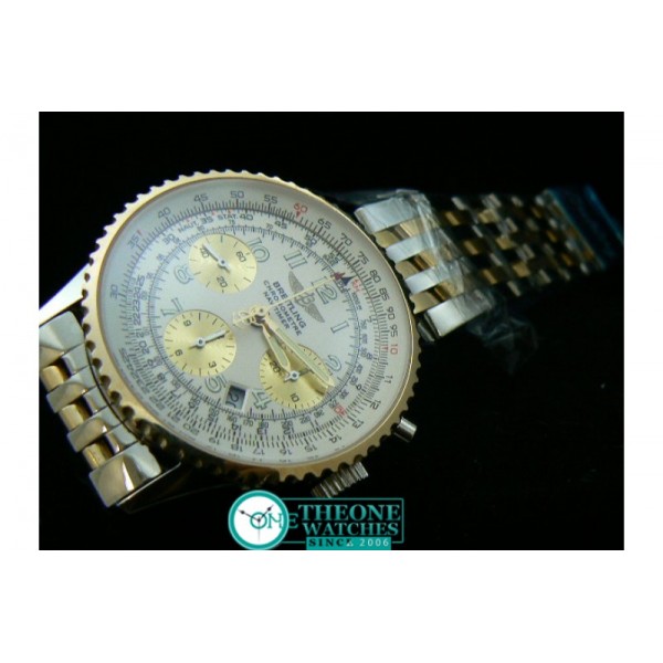 BREITLING NAVITIMER 2 TONE WHITE DIAL NUMBER CHRONOS 28800BPH