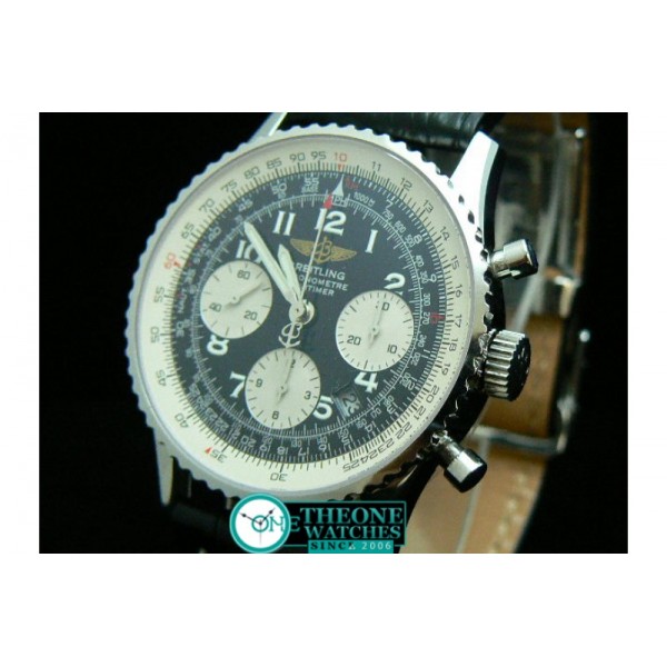 BREITLING NEVITIMER LEATHER BLACK NUMERAL MARKER CHRONOS