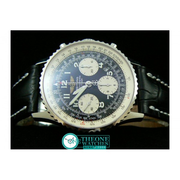 BREITLING NEVITIMER LEATHER BLACK NUMERAL MARKER CHRONOS