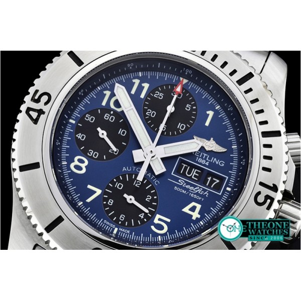 Breitling - SuperOcean SteelFish Chrono SS/SS Blue/Blk A7750