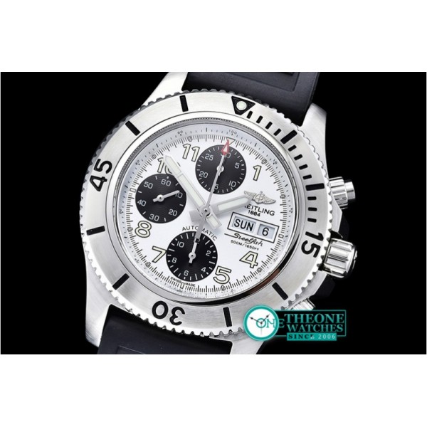 Breitling - SuperOcean SteelFish Chrono SS/RU Wht/Blk A7750