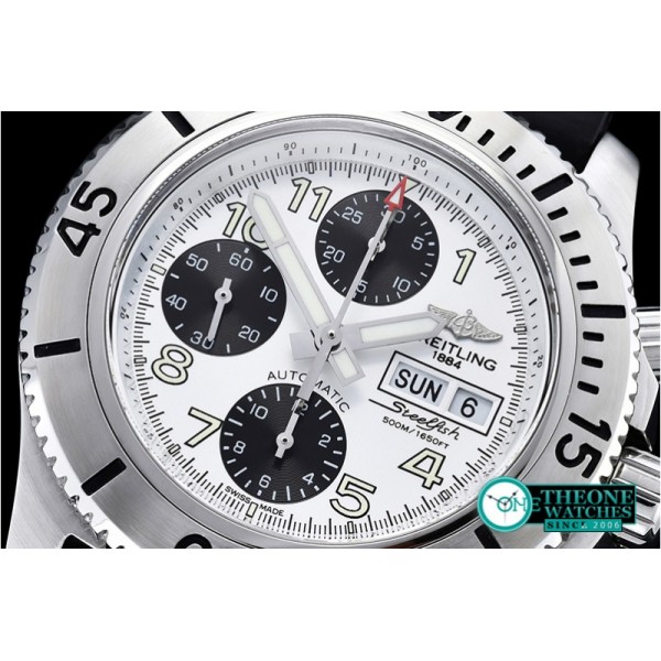 Breitling - SuperOcean SteelFish Chrono SS/RU Wht/Blk A7750