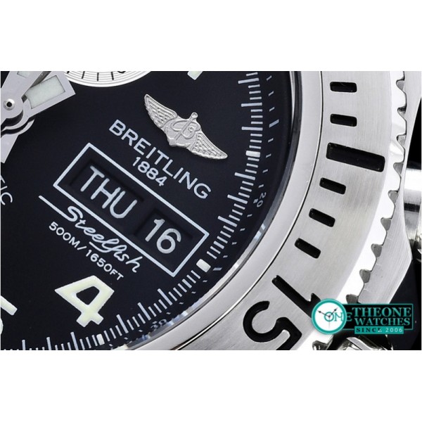 Breitling - SuperOcean SteelFish Chrono SS/RU Blk/Wht A7750