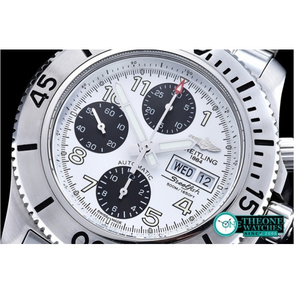 Breitling - SuperOcean SteelFish Chrono SS/SS Wht/Blk A7750