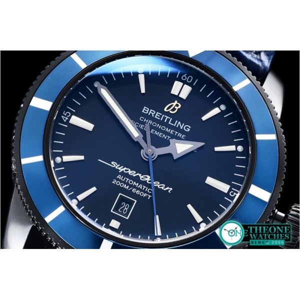 Breitling - SuperOcean Heritage II 46mm DLC/LE Blue ANF Asia 2824