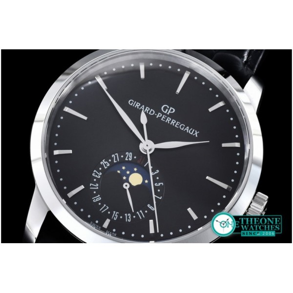 GIRARD-PERREGAUX -1966 Date-Moonphase SS/LE Black M-9015