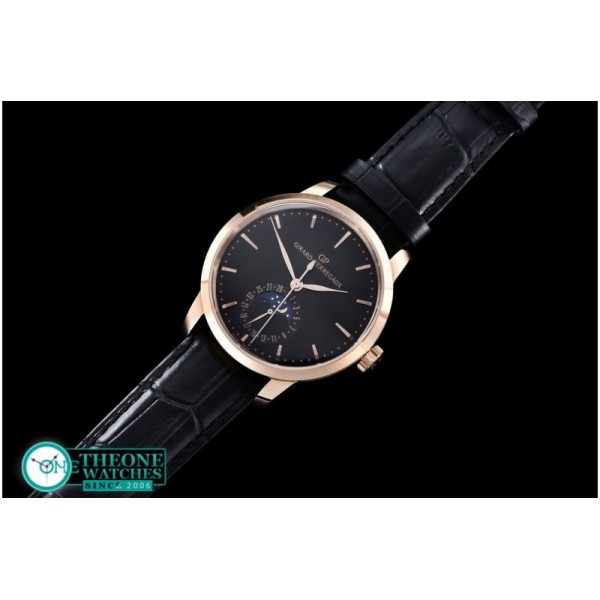 GIRARD-PERREGAUX -1966 Date-Moonphase RG/LE Black M-9015