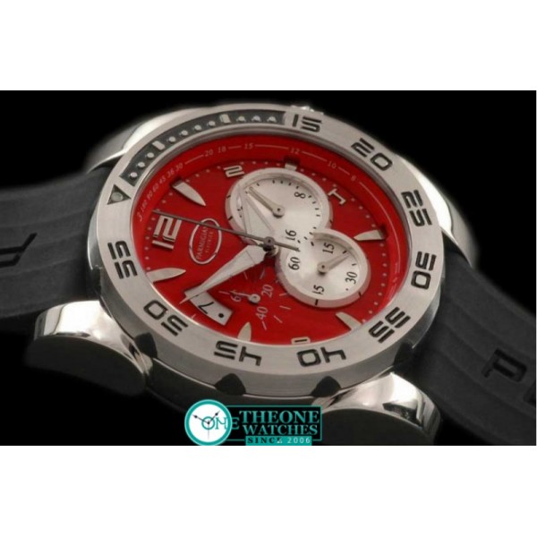 PARMIGIANI FLEURIER - Pershing Chronograph SS/RU Red Jap Quartz