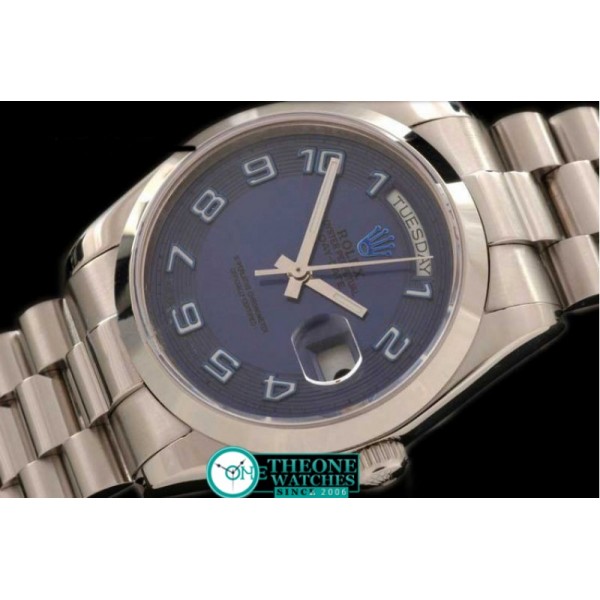 Rolex - SS President 2008 Blue Numeral Dial Swiss Eta 2836-2