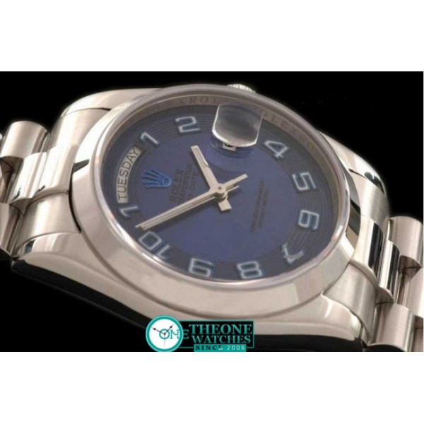 Rolex - SS President 2008 Blue Numeral Dial Swiss Eta 2836-2