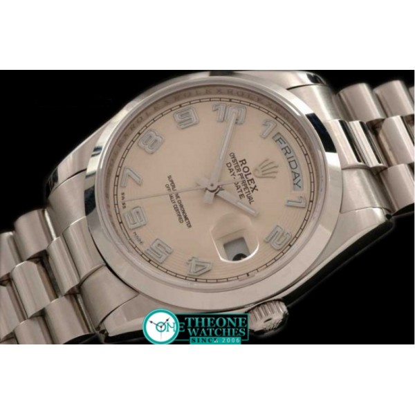 Rolex - SS President 2008 Cream Numeral Dial Swiss Eta 2836-2