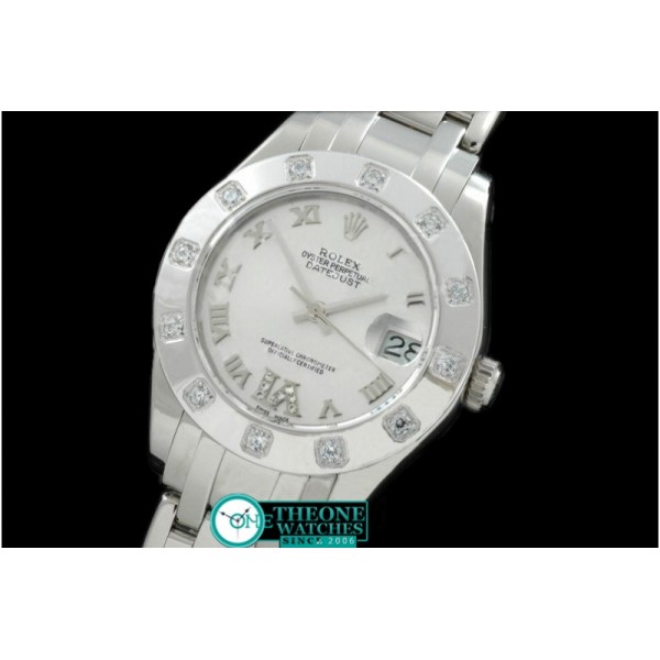 Rolex - SS 12 Diam Bez White Roman Swiss Eta