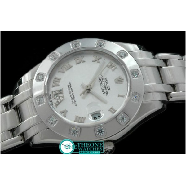 Rolex - SS 12 Diam Bez White Roman Swiss Eta