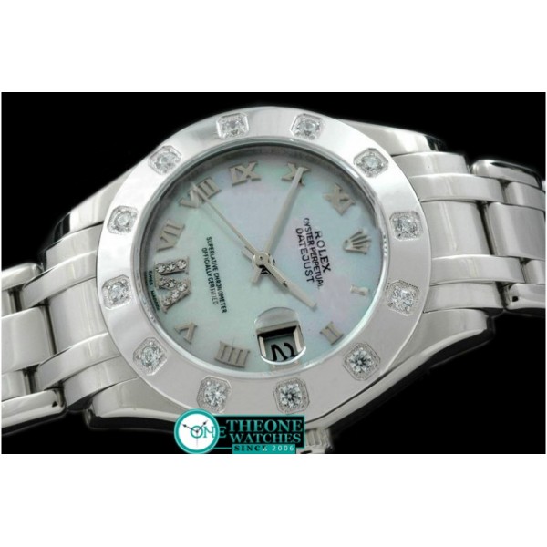 Rolex - SS 12 Diam Bez M-White Roman Swiss Eta