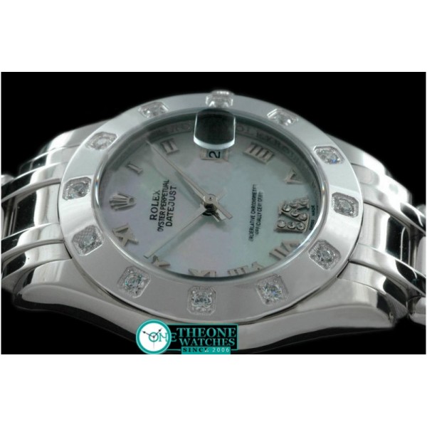 Rolex - SS 12 Diam Bez M-White Roman Swiss Eta