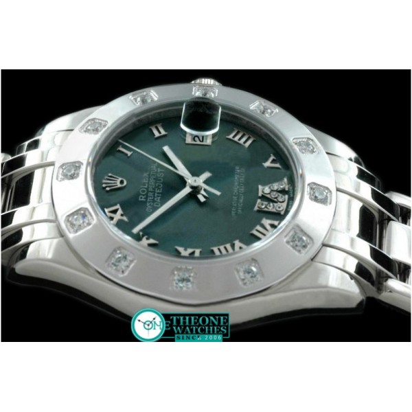 Rolex - SS 12 Diam Bez M-Green Roman Swiss Eta