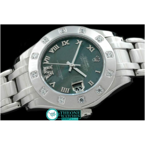 Rolex - SS 12 Diam Bez M-Green Roman Swiss Eta