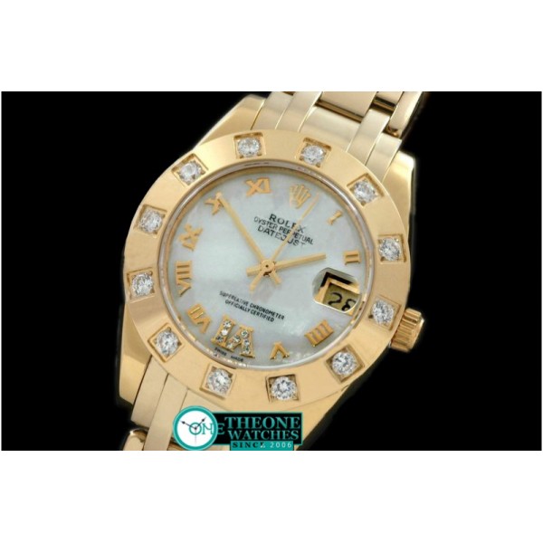 Rolex - FG 12 Diam Bez M-White Roman Swiss Eta