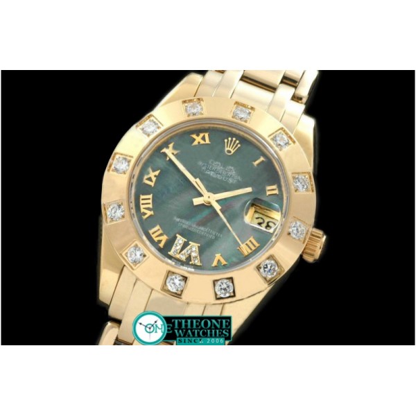 Rolex - FG 12 Diam Bez M-MOP Green Roman Swiss Eta