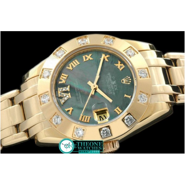 Rolex - FG 12 Diam Bez M-MOP Green Roman Swiss Eta