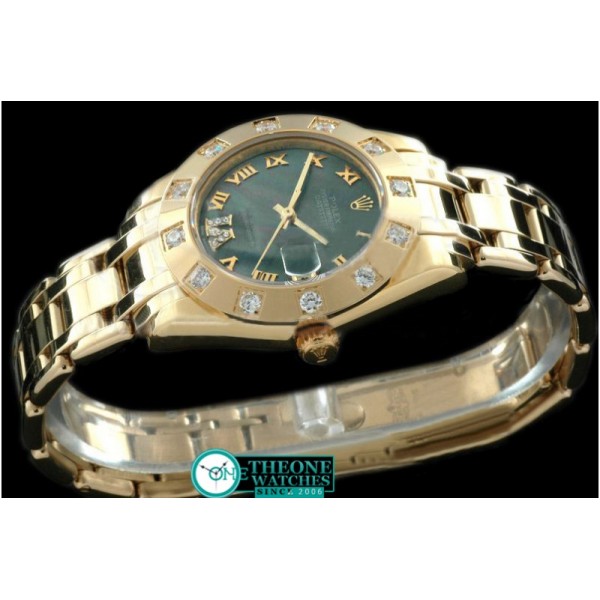 Rolex - FG 12 Diam Bez M-MOP Green Roman Swiss Eta