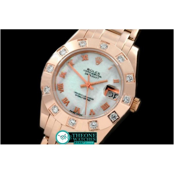 Rolex - FG 12 Diam Bez MOP White Roman Swiss Eta