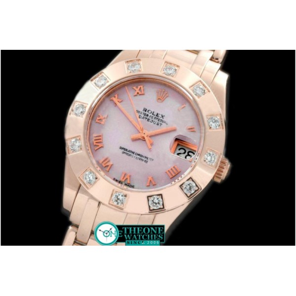 Rolex - FG 12 Diam Bez MOP Pink Roman Swiss Eta