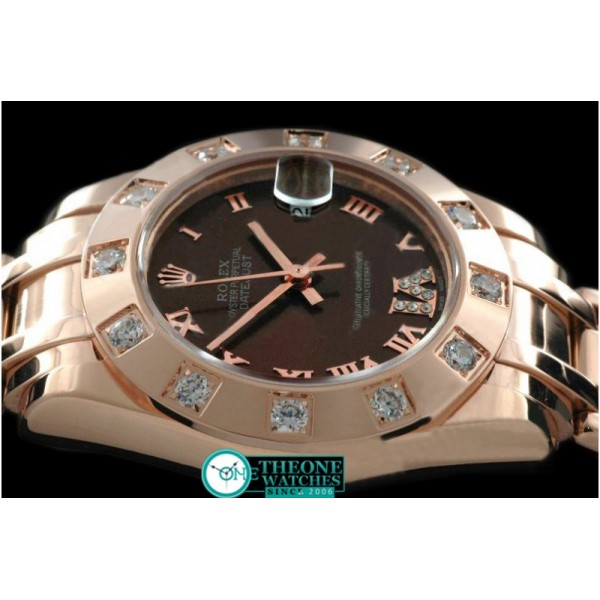 Rolex - FG 12 Diam Bez Brown Roman Swiss Eta