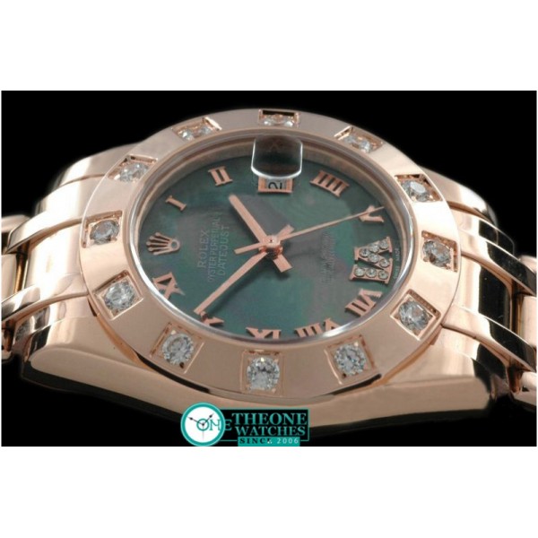 Rolex - FG 12 Diam Bez M-Green Roman Swiss Eta