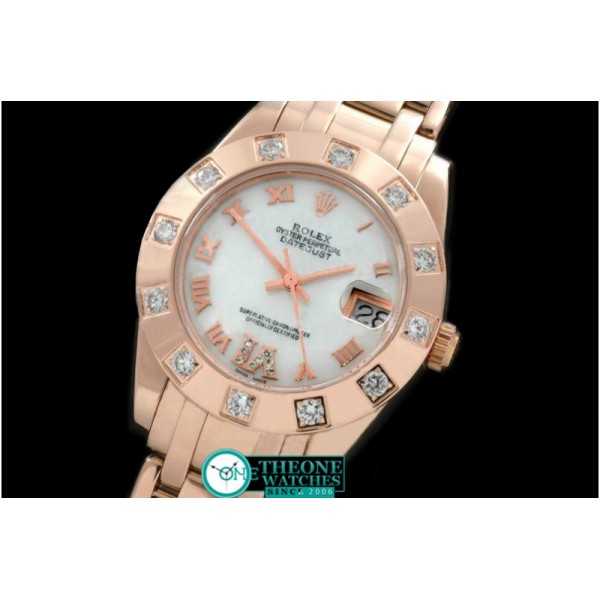 Rolex - FG 12 Diam Bez M-White Roman Swiss Eta