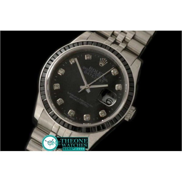 ROLEX - SS Black Ruby Bez Jubliee Blk Diam Swiss Eta 2836-2