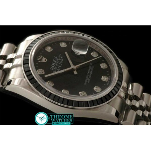 ROLEX - SS Black Ruby Bez Jubliee Blk Diam Swiss Eta 2836-2