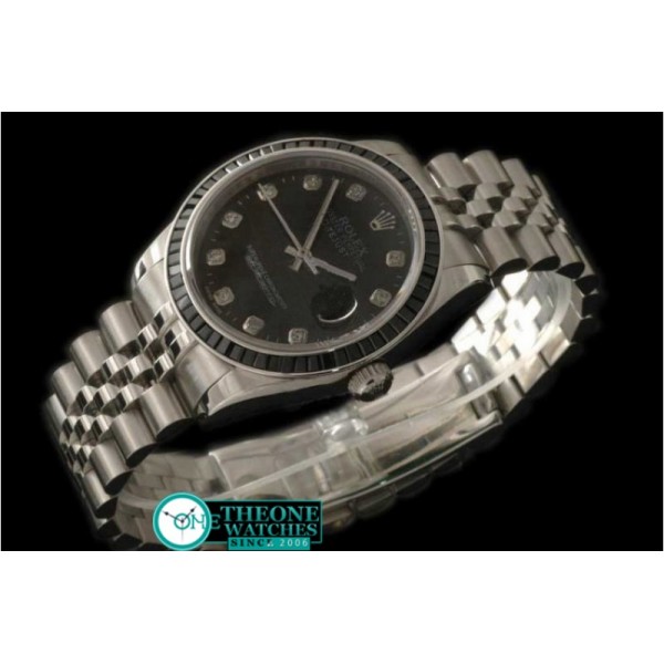 ROLEX - SS Black Ruby Bez Jubliee Blk Diam Swiss Eta 2836-2