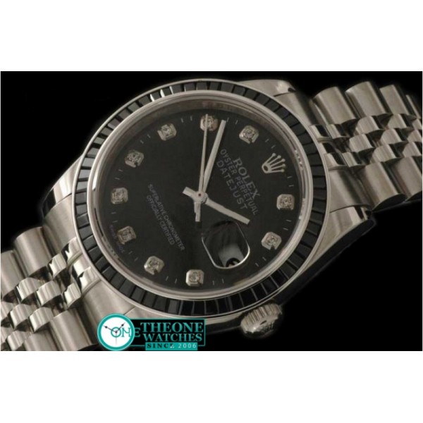 ROLEX - SS Black Ruby Bez Jubliee Blk Diam Swiss Eta 2836-2