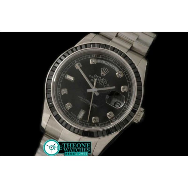 ROLEX - SS Black Ruby Bez Pres Blk Diam Swiss Eta 2836-2