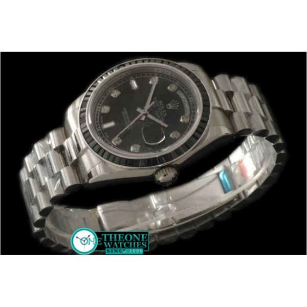 ROLEX - SS Black Ruby Bez Pres Blk Diam Swiss Eta 2836-2