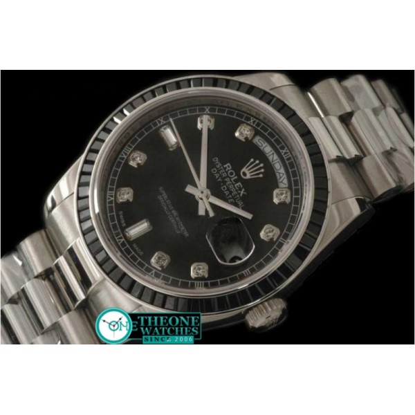 ROLEX - SS Black Ruby Bez Pres Blk Diam Swiss Eta 2836-2