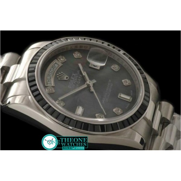 ROLEX - SS Black Ruby Bez Pres MOP Blk Diam Swiss Eta 2836-2